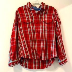 Medium OuterKnown checkered turquoise/red flannel